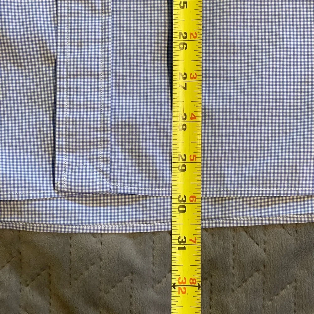 Polo Ralph Lauren button up shirt mens size 15 32-33 white/blue pre-owned‎ cond.